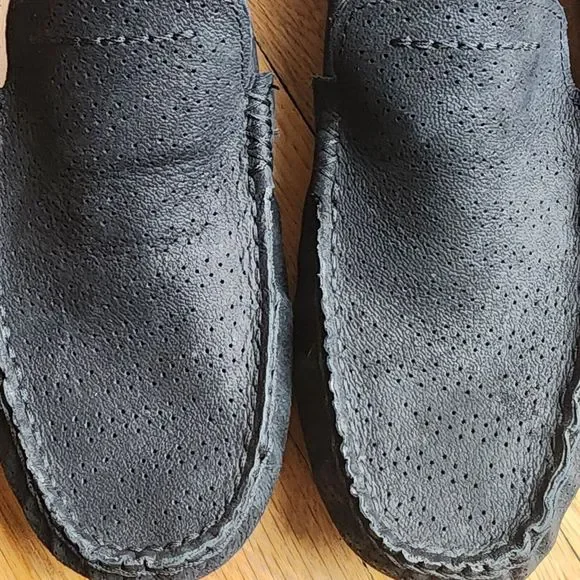 UGG Henrick Stripe Perf Loafer Black Men Sz 9 Energ Nubuck Leather Treadlite - Picture 9 of 16